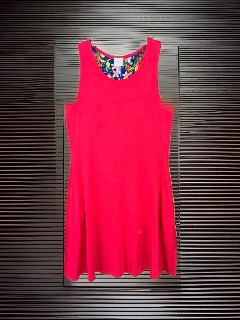 NWT Cupio Guava Red Sleeveless Scoop-Neck Midi Knit Dress w/Pockets-S